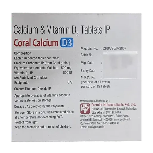 coral calcium d3 tablet 15's